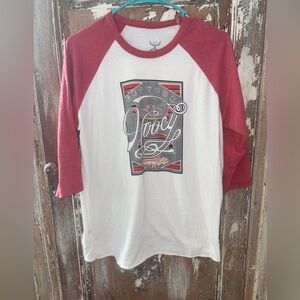 Hooey “Get Your Hooey” Graphic Raglan Tee –Men’s  Large
